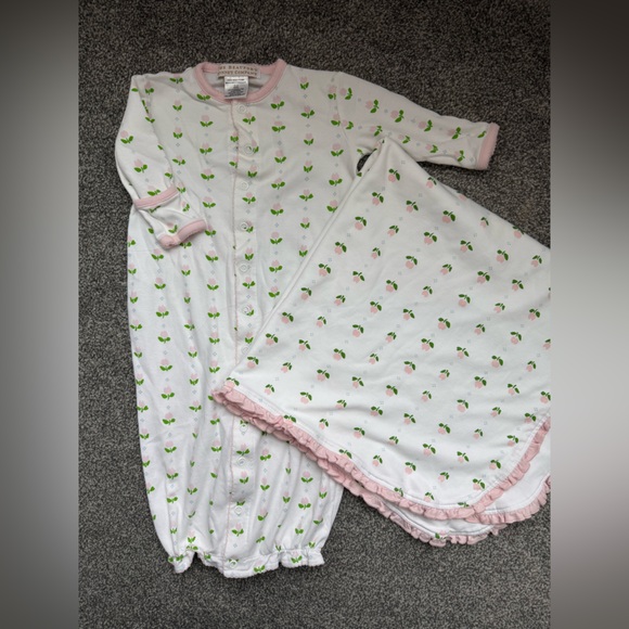 The Beaufort Bonnet Company Tulip Print Baby Gown and Blanket Set